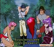 Busty hentai girls caught by monster robots