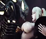 Metroid-Girl von bösem Alien geknallt