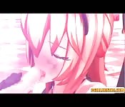 Gata travesti animada recebe grande chupada