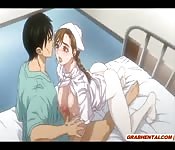 Enfermera tetona hentai atiende a un paciente